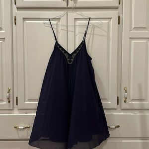 Flowy navy beaded dress